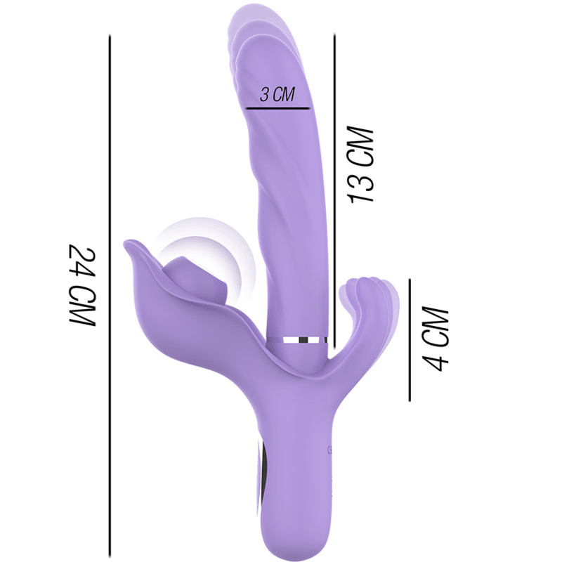 intense vibratore multifunzione ricaricabile billie aspirante e pulsante viola