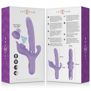 intense vibratore multifunzione ricaricabile billie aspirante e pulsante viola