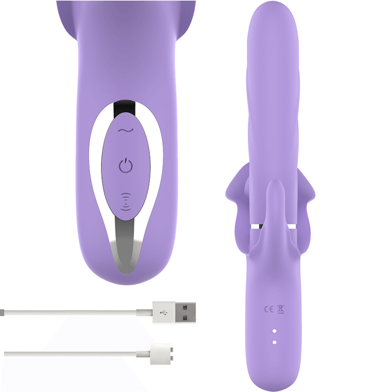 intense vibratore multifunzione ricaricabile billie aspirante e pulsante viola