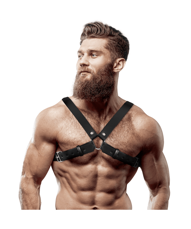 fetish submissive attitude pettorina bulldog a incrocio sul petto regolabile da uomo