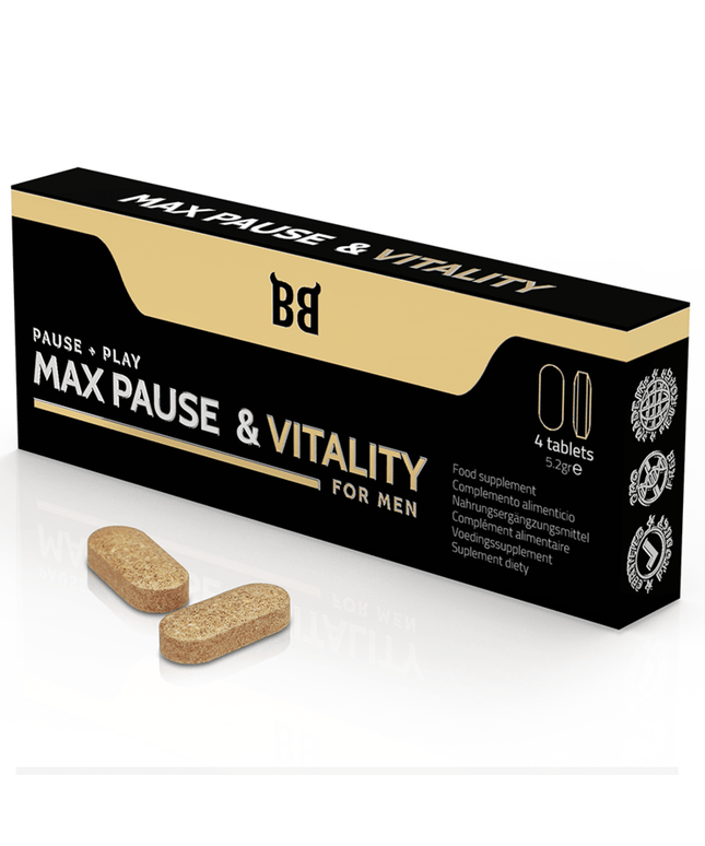 BLACK BULL - MAX PAUSE & VITALITY RETARDANT PER UOMINI 4 CAPSULE - Only Vibes