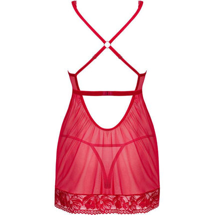 obsessive lacelove babydoll e tanga rosso xs s