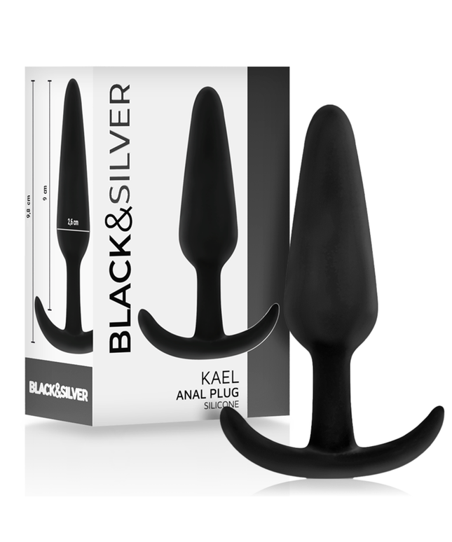 BLACK&SILVER - PLUG ANALE IN SILICONE KAEL CON MANICO MEDIO