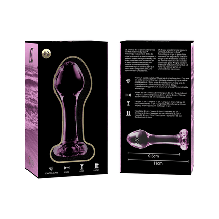 nebula series by ibiza modello 2 plug anale vetro borosilicato trasparente 11 cm o 3 5 cm