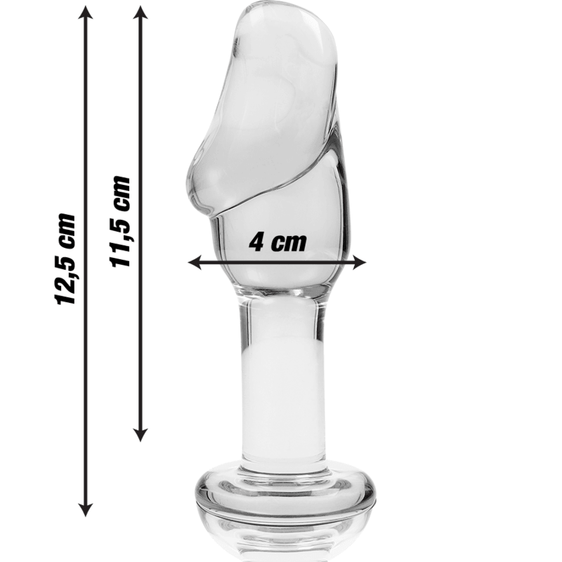 nebula series by ibiza modello 6 plug anale vetro borosilicato trasparente 12 5 cm o 4 cm