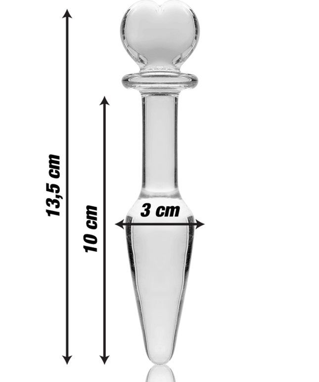 nebula series by ibiza modello 7 plug anale vetro borosilicato trasparente 13 5 cm o 3 cm
