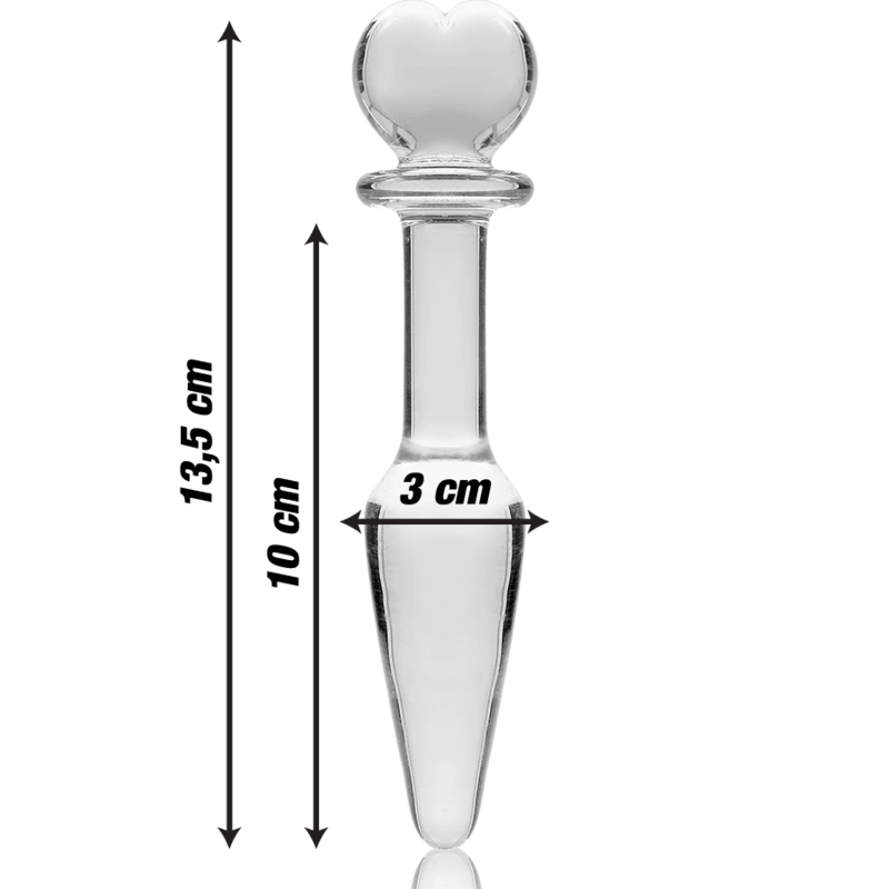 nebula series by ibiza modello 7 plug anale vetro borosilicato trasparente 13 5 cm o 3 cm