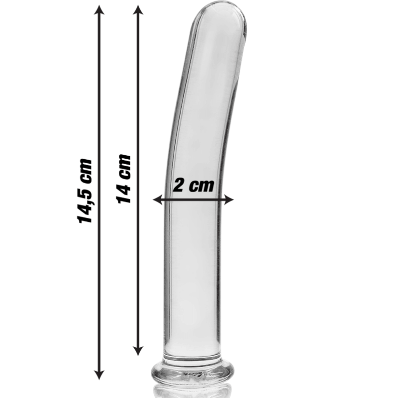 nebula series by ibiza modello 8 dildo in vetro borosilicato trasparente 14 5 cm o 2 cm