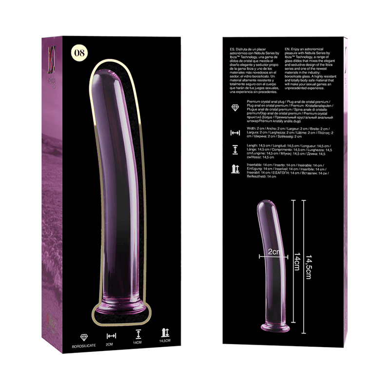 nebula series by ibiza modello 8 dildo in vetro borosilicato trasparente 14 5 cm o 2 cm