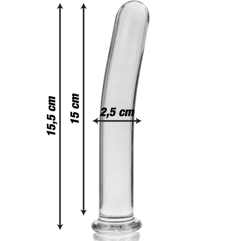 nebula series by ibiza modello 9 dildo in vetro borosilicato trasparente 15 5 cm o 2 5 cm