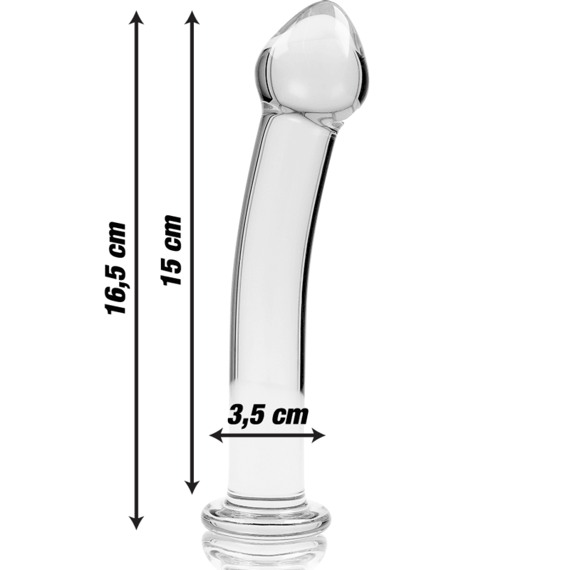 nebula series by ibiza modello 11 dildo in vetro borosilicato trasparente 16 cm o 3 cm