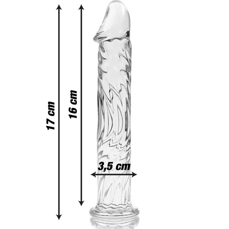 nebula series by ibiza modello 12 dildo in vetro borosilicato trasparente 17 cm o 3 5 cm