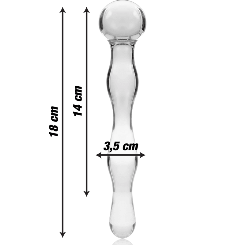 nebula series by ibiza modello 13 dildo in vetro borosilicato trasparente 18 cm o 3 5 cm