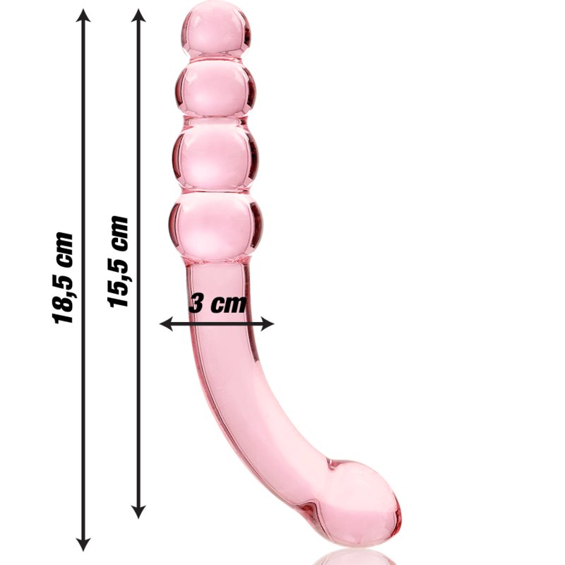 nebula series by ibiza modello 14 dildo in vetro borosilicato trasparente 18 5 cm o 3 cm