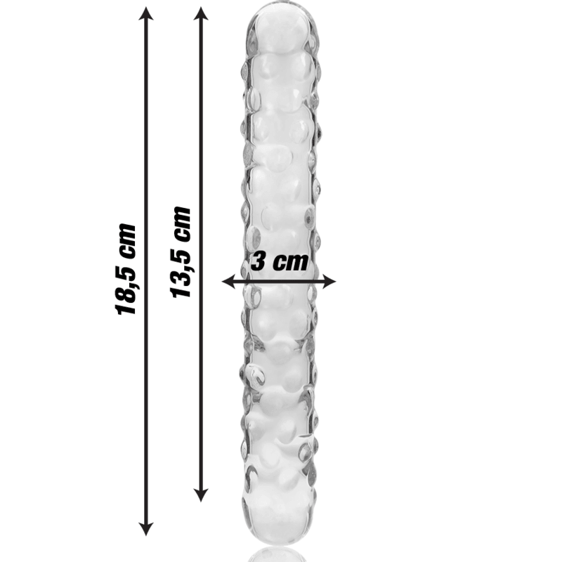 nebula series by ibiza modello 15 dildo in vetro borosilicato trasparente 18 5 cm o 3 cm