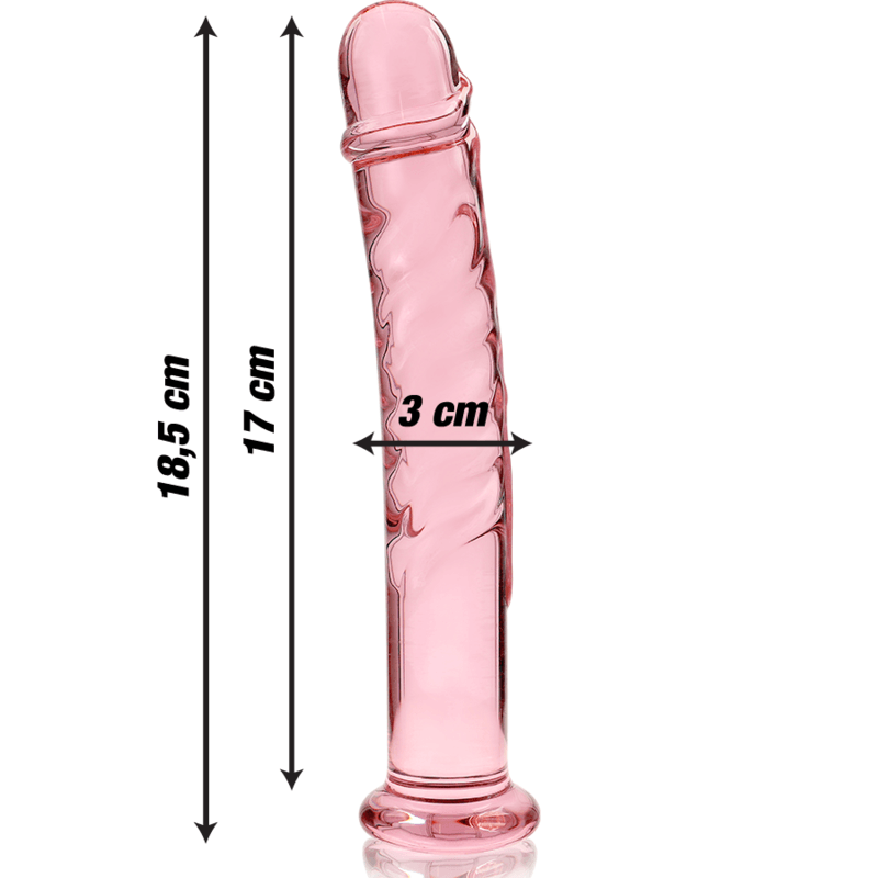 nebula series by ibiza modello 16 dildo in vetro borosilicato trasparente 18 5 cm o 3 cm