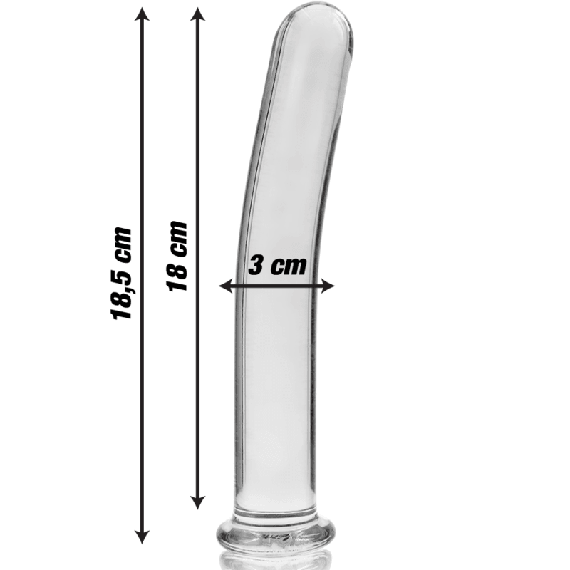 nebula series by ibiza modello 17 dildo in vetro borosilicato trasparente 18 5 cm o 3 cm