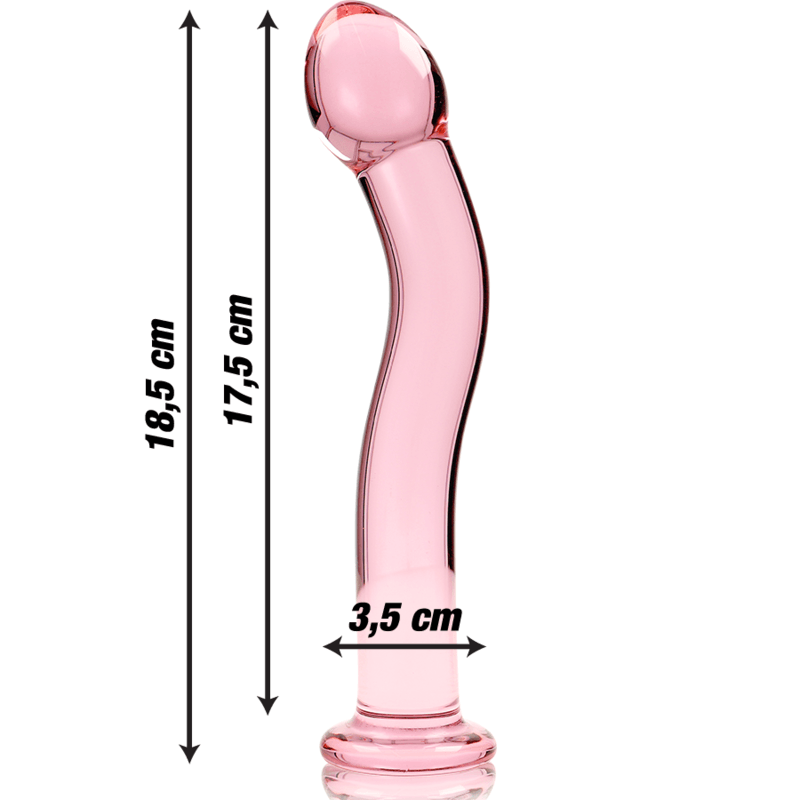 nebula series by ibiza modello 18 dildo in vetro borosilicato trasparente 18 5 cm o 3 5 cm