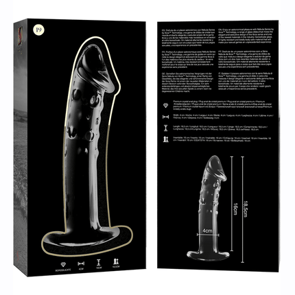 nebula series by ibiza modello 19 dildo in vetro borosilicato trasparente 18 5 cm o 4 cm