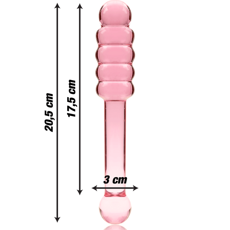 nebula series by ibiza modello 20 dildo in vetro borosilicato trasparente 20 5 cm o 3 cm