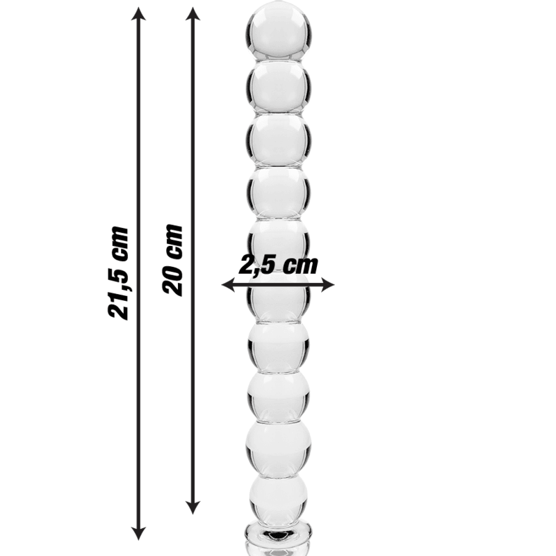 nebula series by ibiza modello 22 dildo in vetro borosilicato trasparente 21 5 cm o 2 5 cm