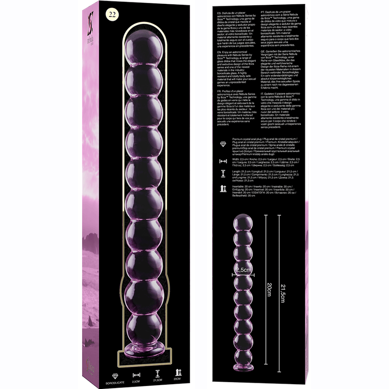 nebula series by ibiza modello 22 dildo in vetro borosilicato trasparente 21 5 cm o 2 5 cm