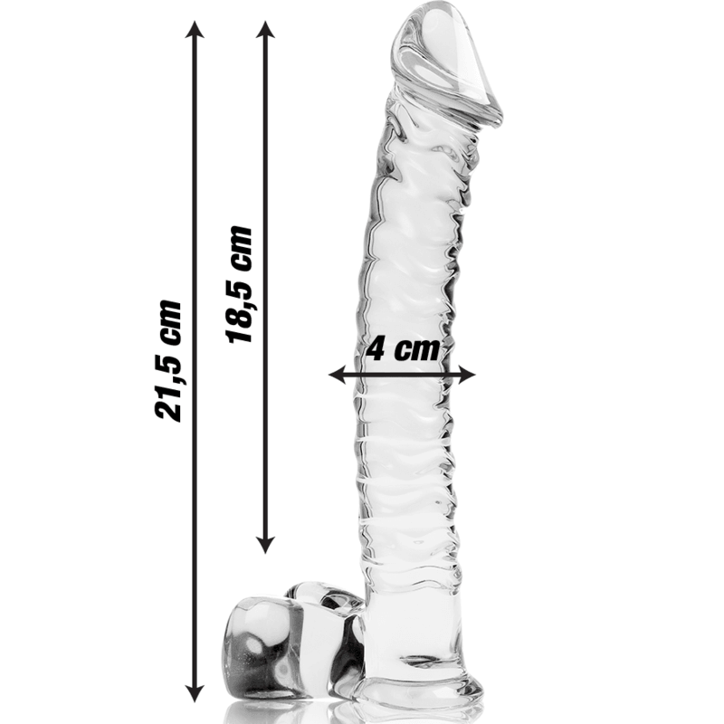 nebula series by ibiza modello 23 dildo in vetro borosilicato trasparente 21 5 cm o 4 cm