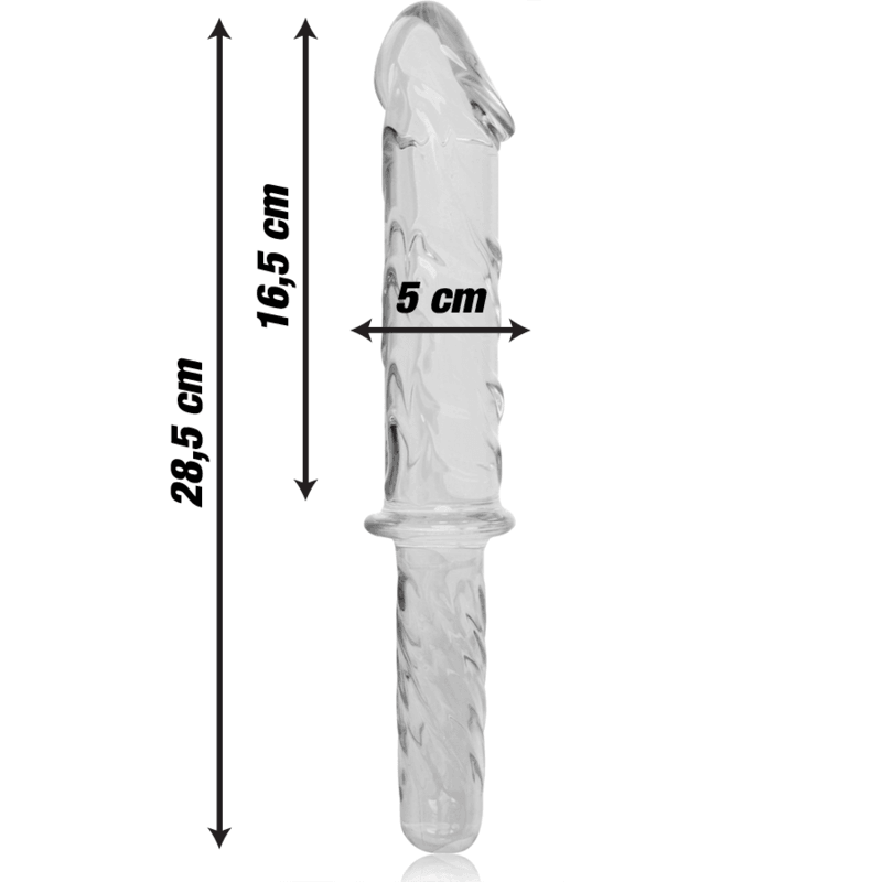 nebula series by ibiza modello 24 dildo in vetro borosilicato trasparente 28 5 cm o 5 cm