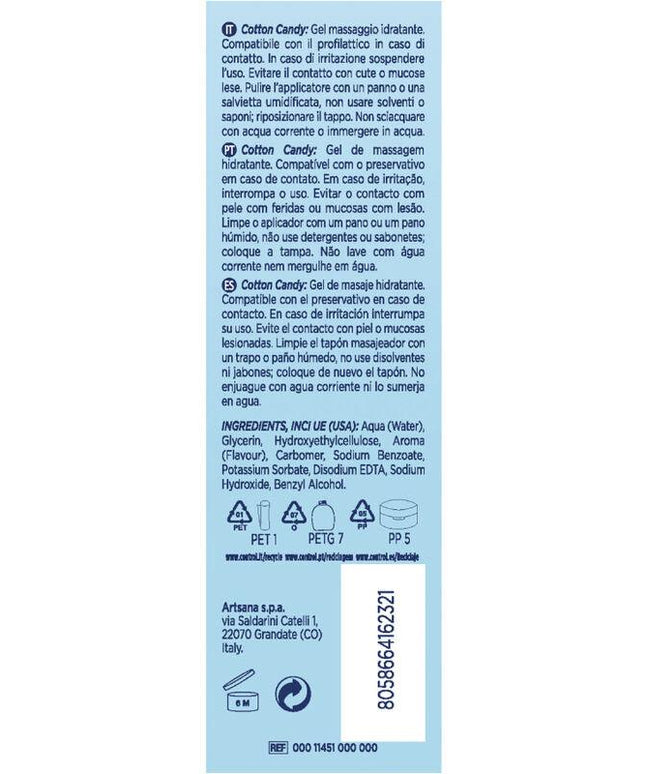 control gel da massaggio zucchero fiotato 3 in 1 200 ml