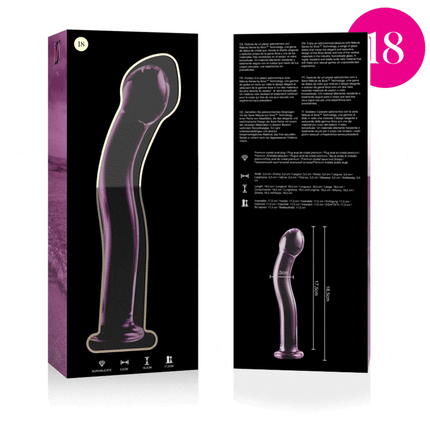 nebula series by ibiza modello 18 dildo in vetro borosilicato trasparente 18 5 cm o 3 5 cm