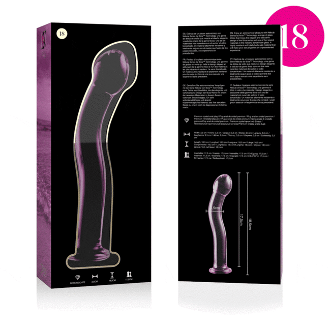 nebula series by ibiza modello 18 dildo in vetro borosilicato trasparente 18 5 cm o 3 5 cm