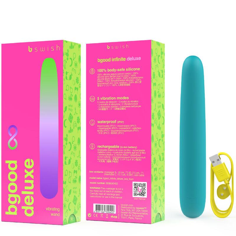 b swish bgood infinite deluxe vibratore ricaricabile in silicone blu