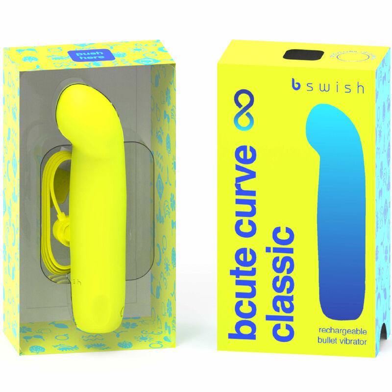 b swish bcute curve infinite classic vibratore in silicone ricaricabile giallo