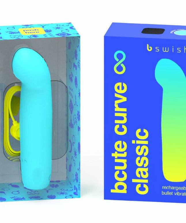 b swish bcute curve infinite classic vibratore ricaricabile in silicone blu