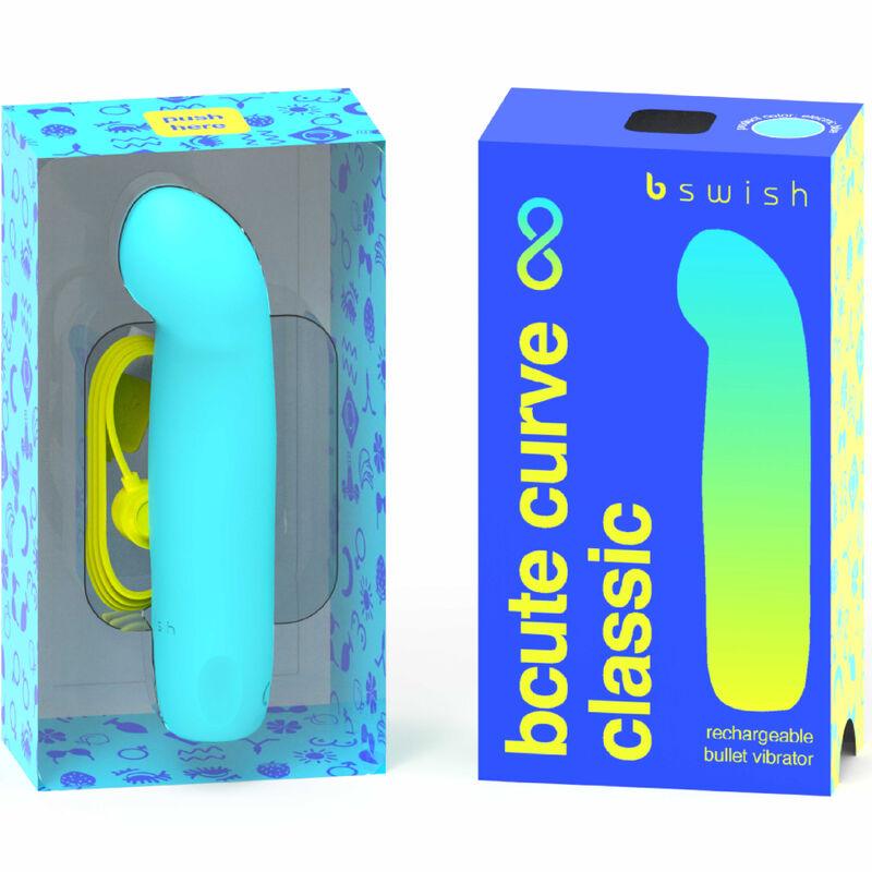 b swish bcute curve infinite classic vibratore ricaricabile in silicone blu