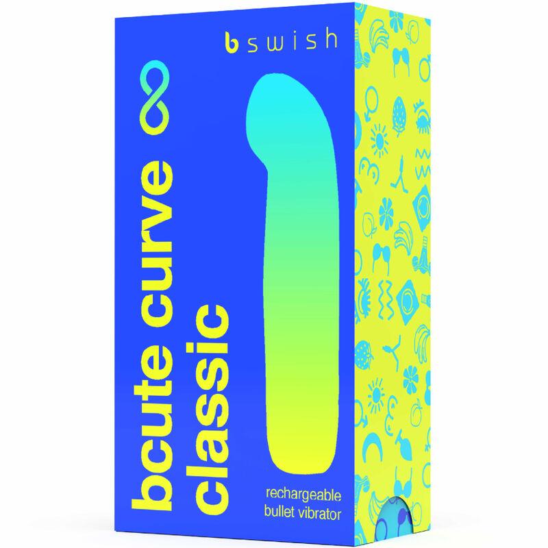 b swish bcute curve infinite classic vibratore ricaricabile in silicone blu