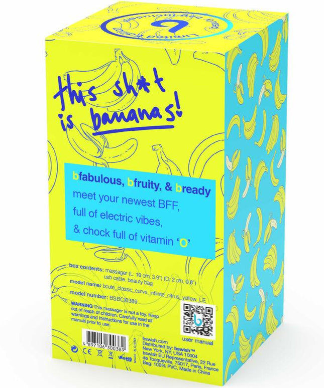 b swish bcute curve infinite classic vibratore in silicone ricaricabile edizione limitata giallo
