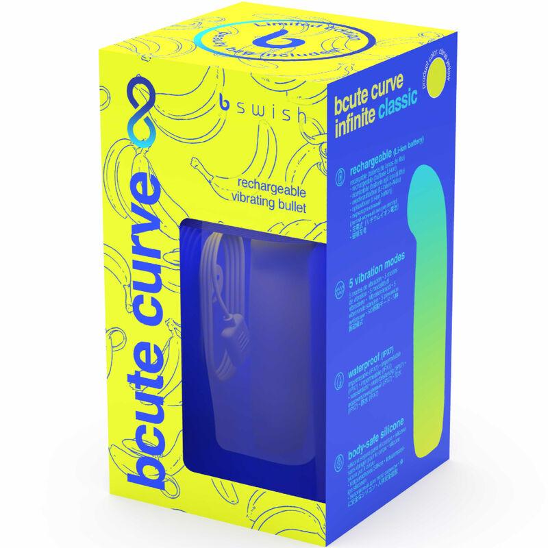 b swish bcute curve infinite classic vibratore in silicone ricaricabile edizione limitata giallo