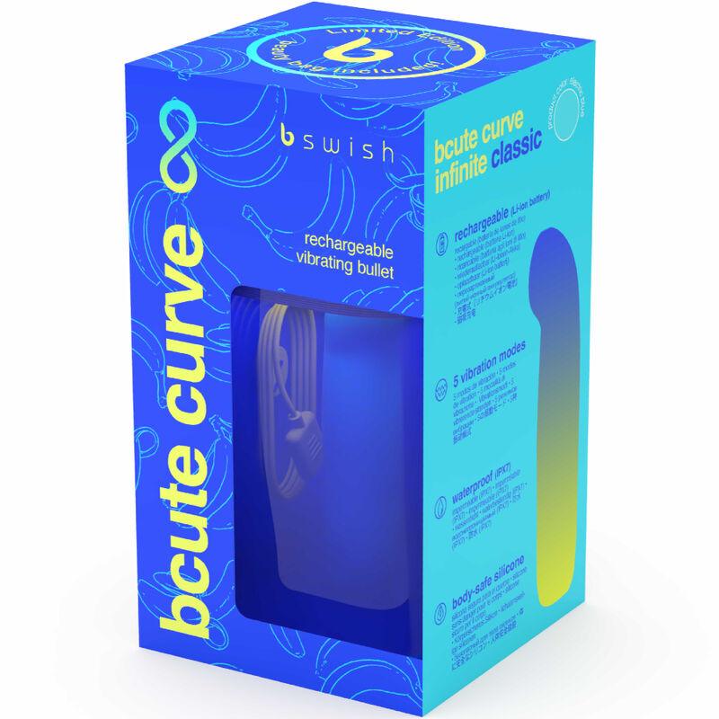 b swish vibratore ricaricabile in silicone blu bcute curve infinite classic edizione limitata