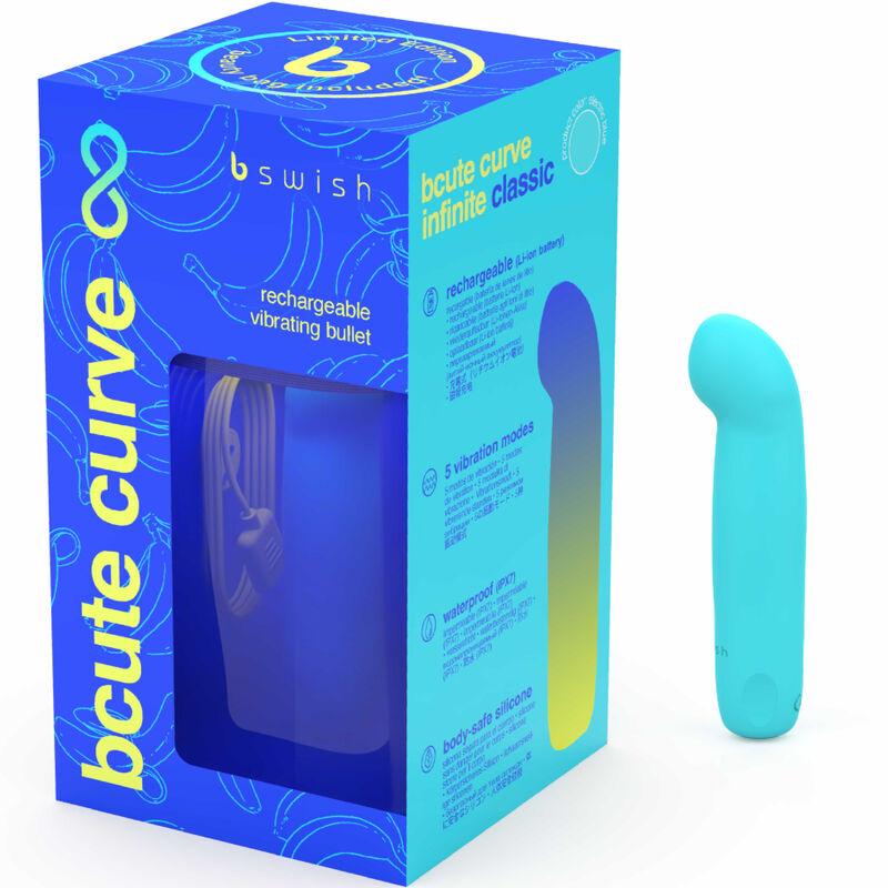 b swish vibratore ricaricabile in silicone blu bcute curve infinite classic edizione limitata