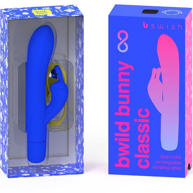 b swish bwild bunny infinite classic vibratore ricaricabile in silicone blu