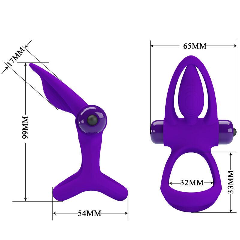 pretty love anello vibratore 10 vibrazioni in silicone violetto