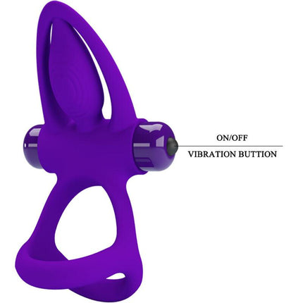 pretty love anello vibratore 10 vibrazioni in silicone violetto