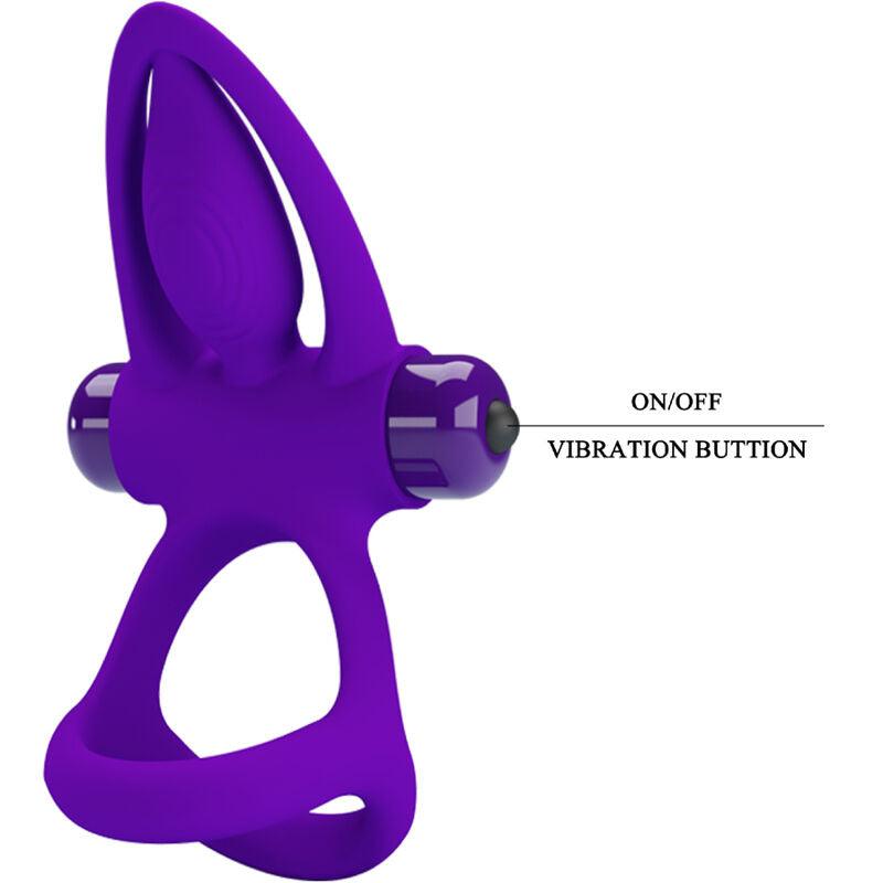 pretty love anello vibratore 10 vibrazioni in silicone violetto