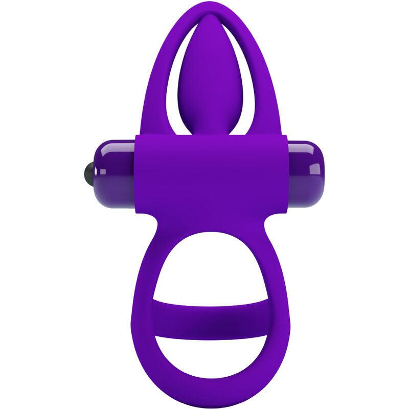 pretty love anello vibratore 10 vibrazioni in silicone violetto