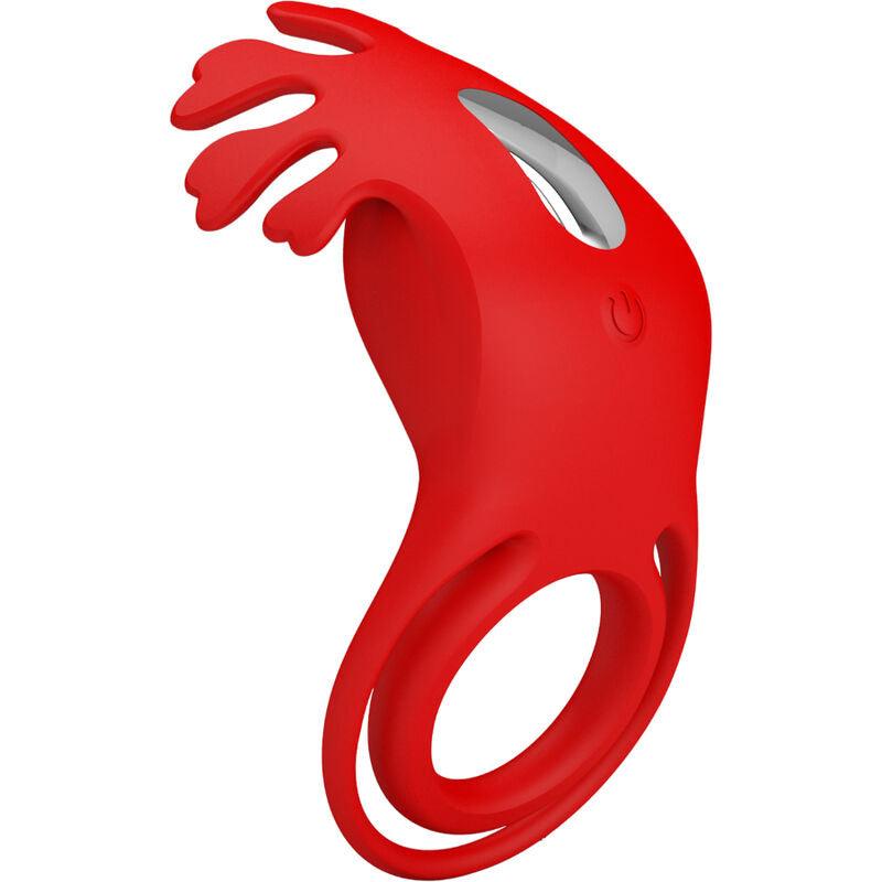 pretty love anello vibratore ruben 7 vibrazioni in silicone rosso