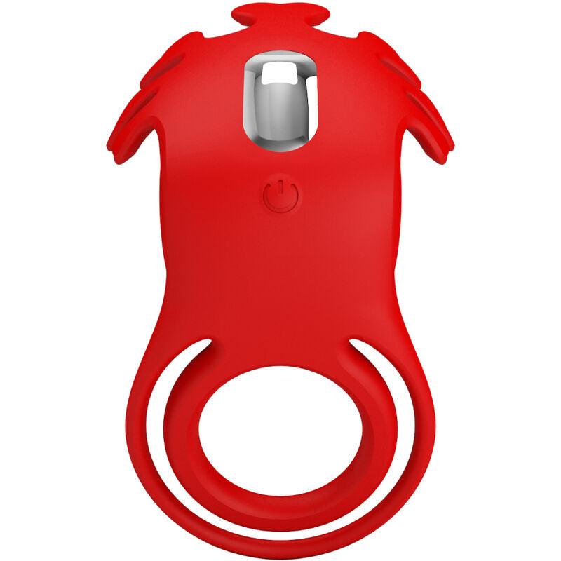 pretty love anello vibratore ruben 7 vibrazioni in silicone rosso