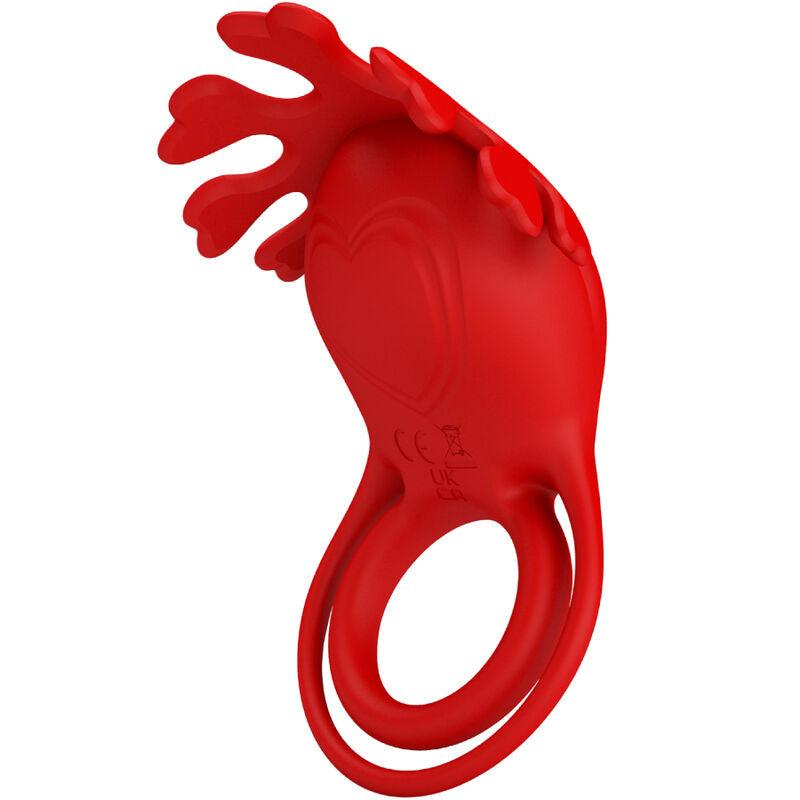 pretty love anello vibratore ruben 7 vibrazioni in silicone rosso