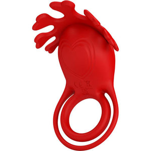 pretty love anello vibratore ruben 7 vibrazioni in silicone rosso