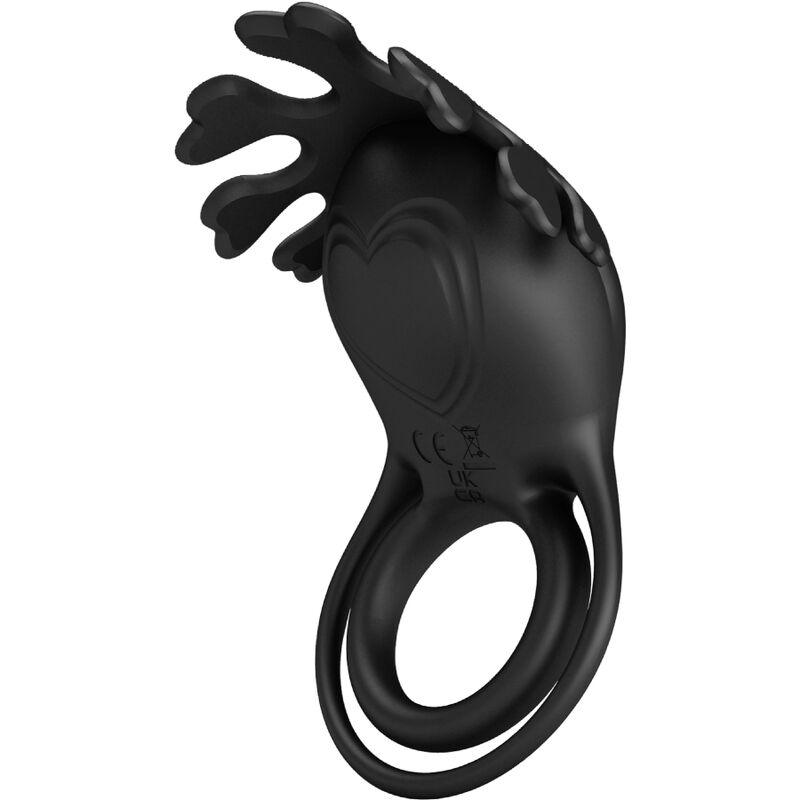 pretty love anello vibratore ruben 7 vibrazioni in silicone nero